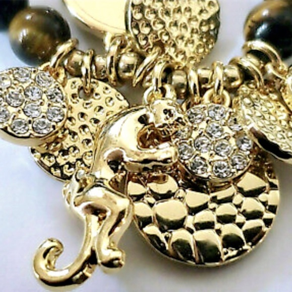 Lilly Pulitzer Tigers Eye Beaded Stretch Charm Bracelet - Picture 4 of 14